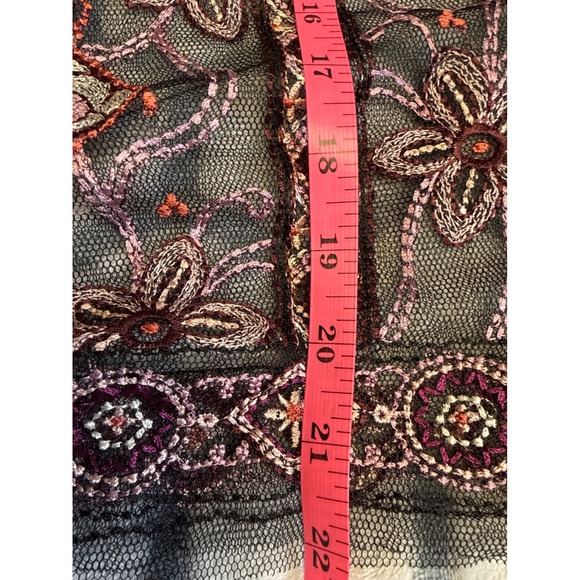 White House Black Market Sheer Embroidered Mesh Top Y2K Fairycore Romantic Goth - Picture 7 of 10